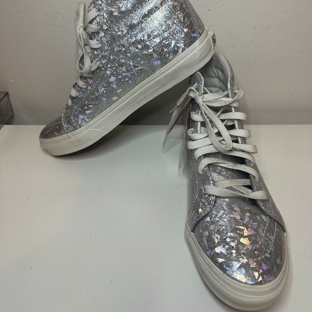 Vans HOLOGRAM Silver SK8-Hi Slim Women's Sneakers Size 8 New with Tags Mens 6.5 - Picture 5 of 9